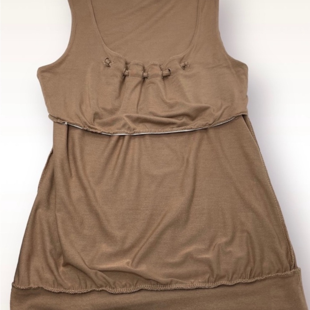 ParkBravo Scoop Neck Elegant Brown Sleeveless Top | Tank Top - Picture 7 of 8